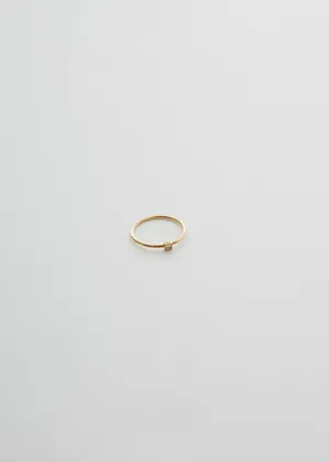 18K Petite Square Diamond Ring