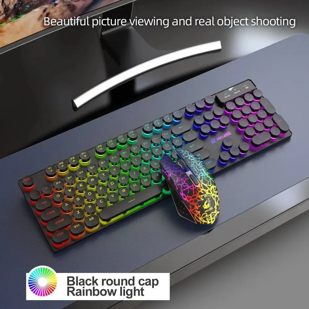 2.4g Wireless Rechargable Rgb Backlight Gaming Keyboard Mouse Combo for Computer Laptop