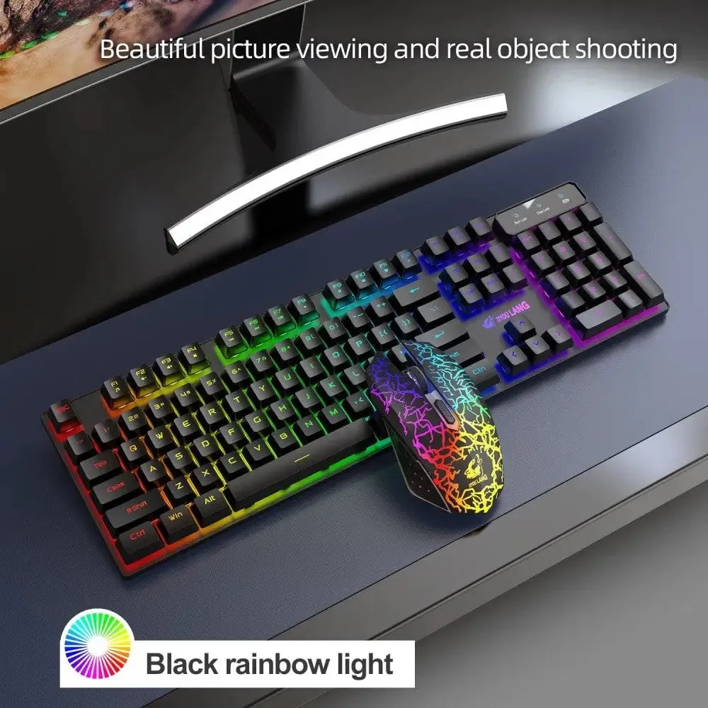 2.4g Wireless Rechargable Rgb Backlight Gaming Keyboard Mouse Combo for Computer Laptop