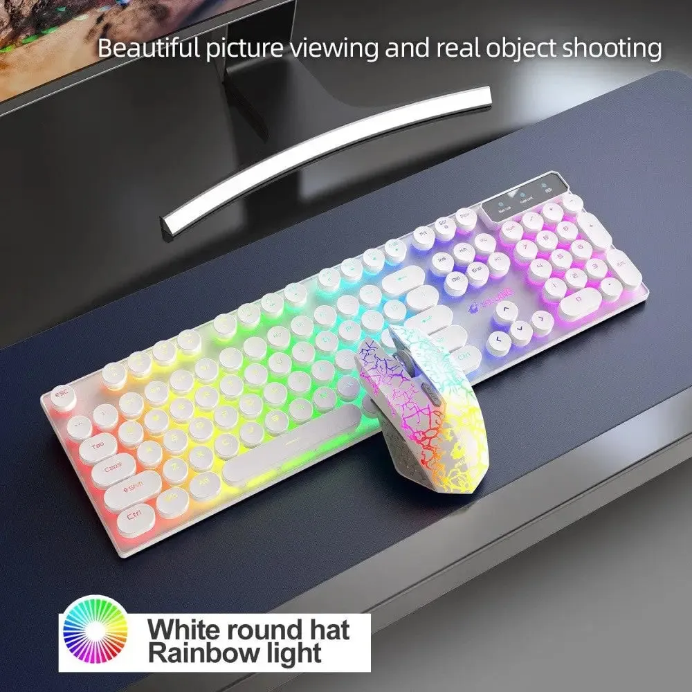 2.4g Wireless Rechargable Rgb Backlight Gaming Keyboard Mouse Combo for Computer Laptop