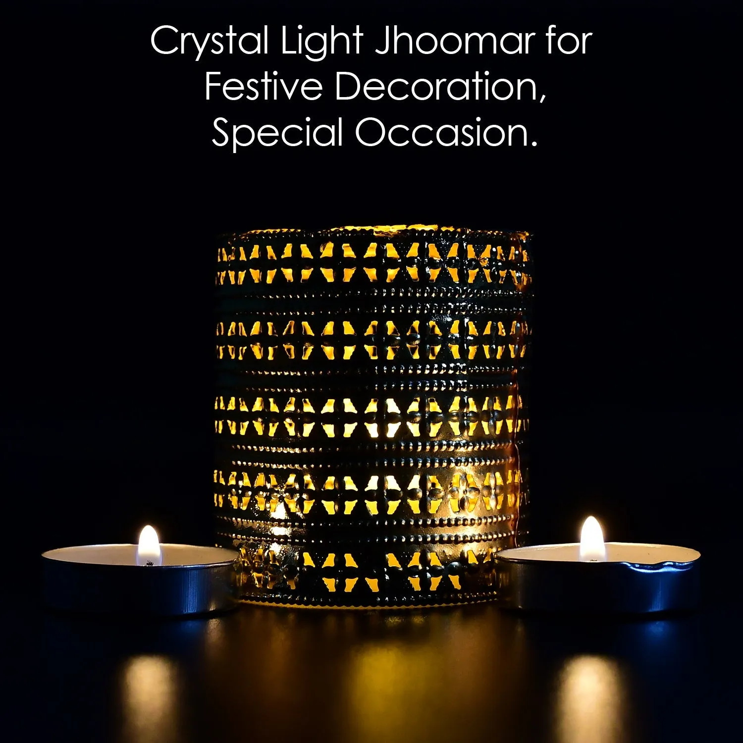 7257 7CM Simple Plain Festival Decorative Antique Jhoomer / chandeliers for Diwali , Christmas Decoration & Table Top Hanging Holder - Golden