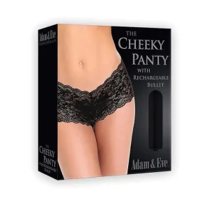 Adam and Eve - Cheeky Vibrating Panty with Rechargeable Bullet (Black)