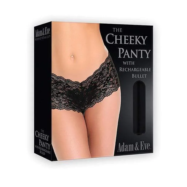 Adam and Eve - Cheeky Vibrating Panty with Rechargeable Bullet (Black)