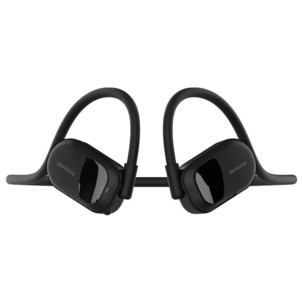 Aiwa Open-Ear Sports Bluetooth Wireless USB-C Headphones with Mic (Black)