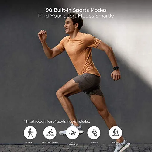 Amazfit GTS 2e Smartwatch For Men Women with Alexa & GPS, Fitness Tracker with 90 Sports Modes, 14 Day Battery Life, Blood Oxygen Heart Rate Monitor, Waterproof, for Android Phone iPhones, Black