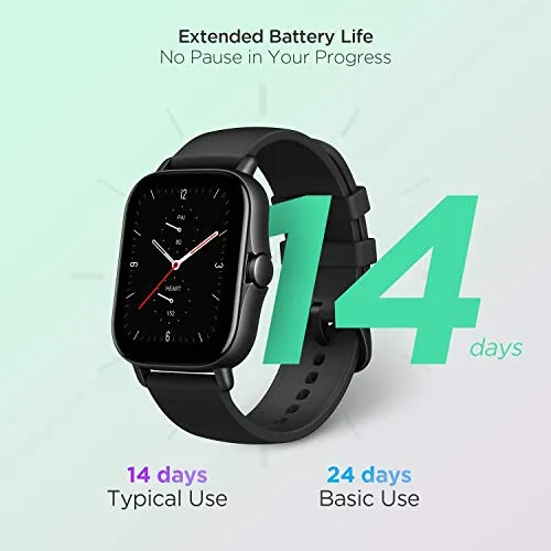 Amazfit GTS 2e Smartwatch For Men Women with Alexa & GPS, Fitness Tracker with 90 Sports Modes, 14 Day Battery Life, Blood Oxygen Heart Rate Monitor, Waterproof, for Android Phone iPhones, Black