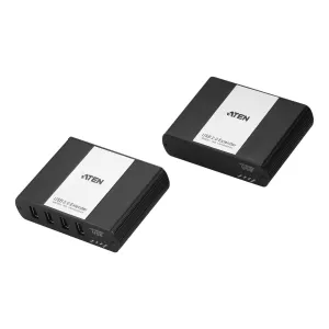 Aten USB 2.0 Cat 5 Extender with 4-Port Hub, ExtremeUSB feature supports transparent USB extension, extends up to 100m