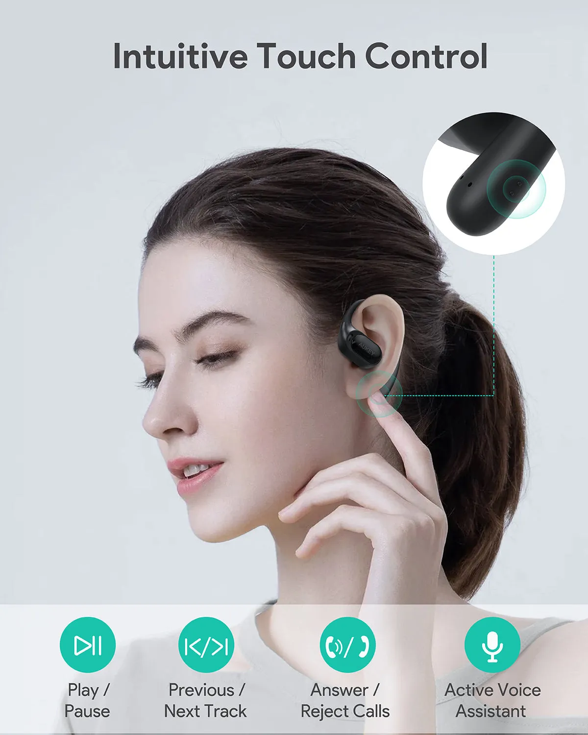 AUKEY EP-S1 Open Ear True Wireless Earbuds Bluetooth TWS Sports Earbuds