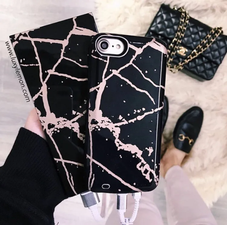 Black & Gold Marble Power Bank Charger
