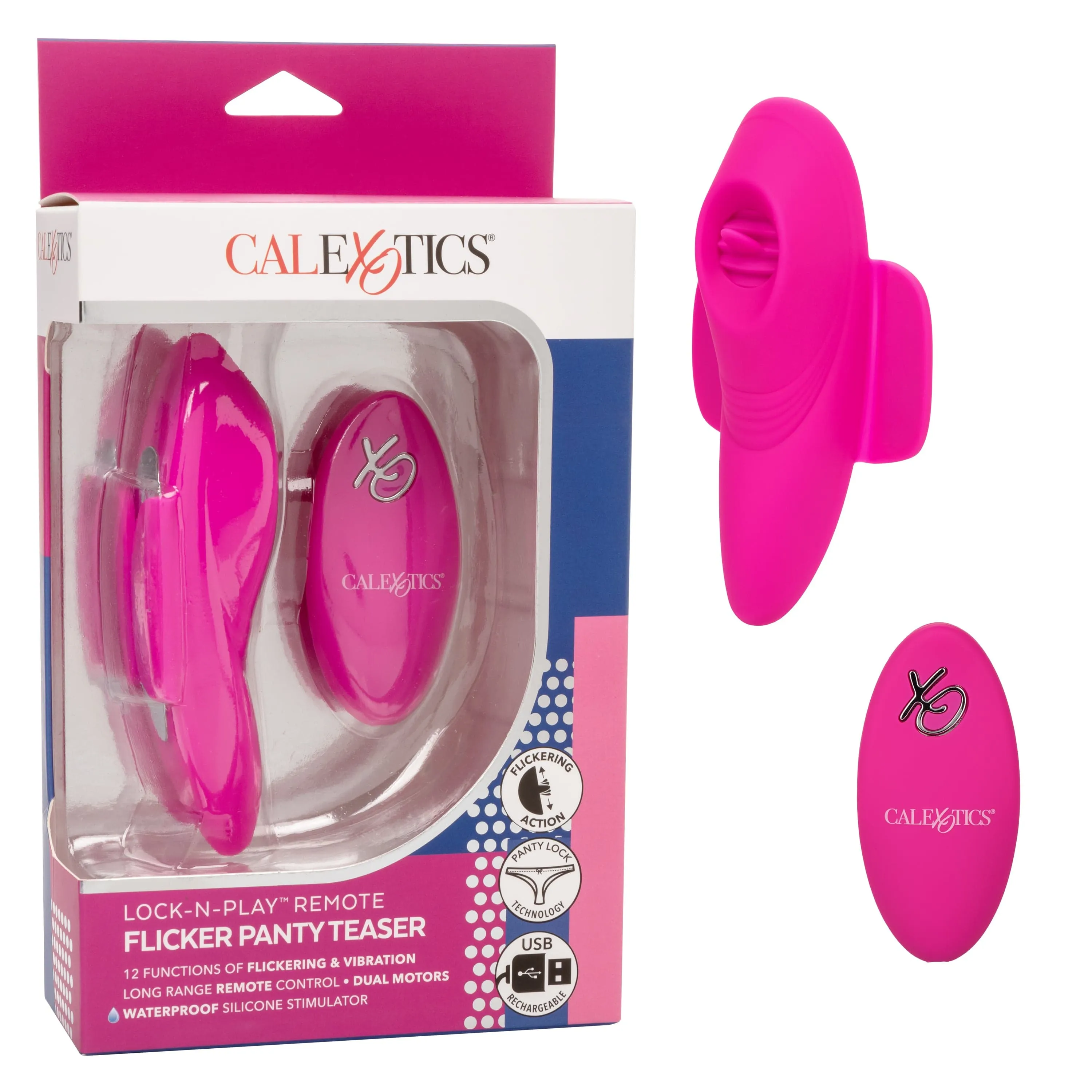 California Exotics - Lock N Play Remote Flicker Panty Teaser Vibrator (Pink)