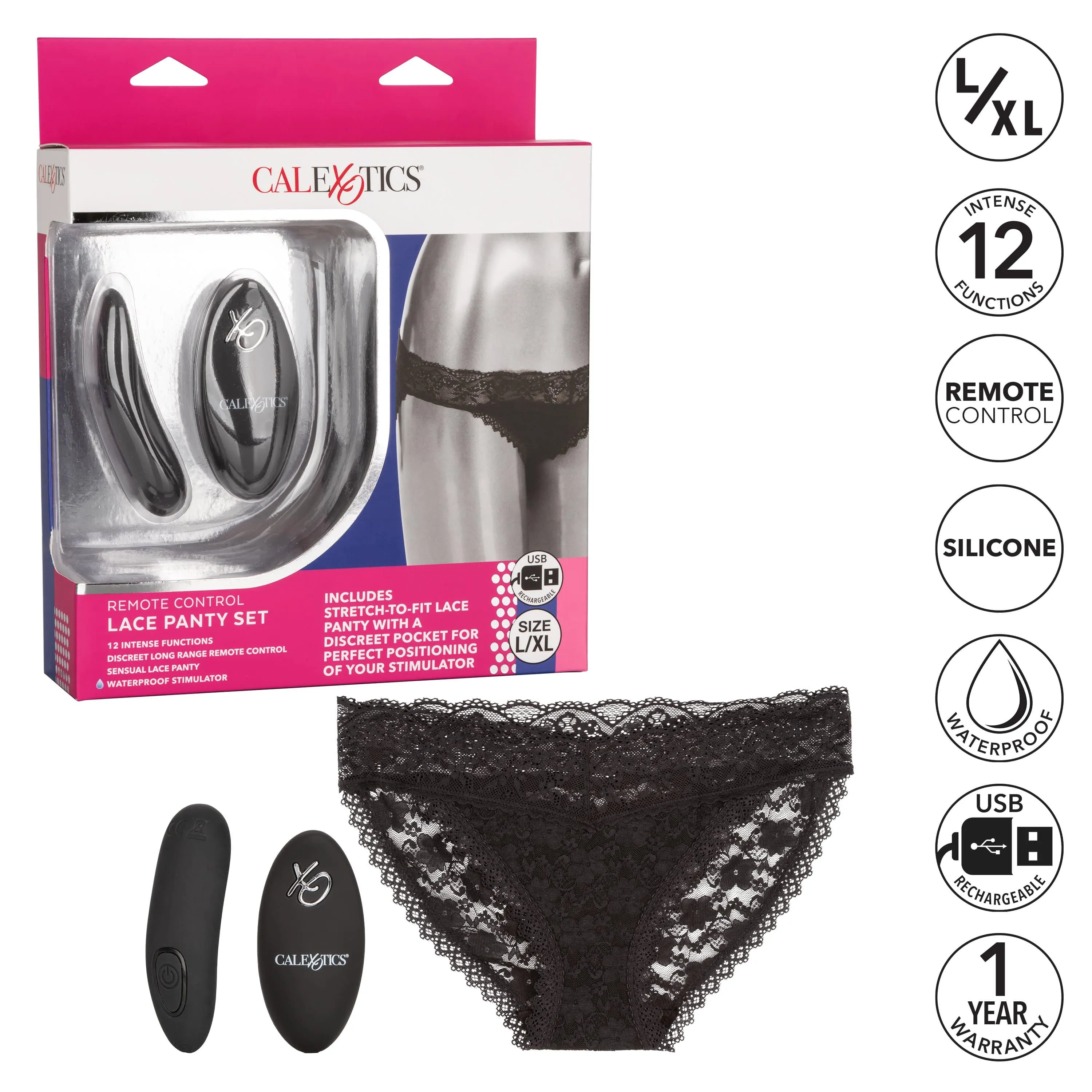 California Exotics - Remote Control Vibrating Lace Panty Set