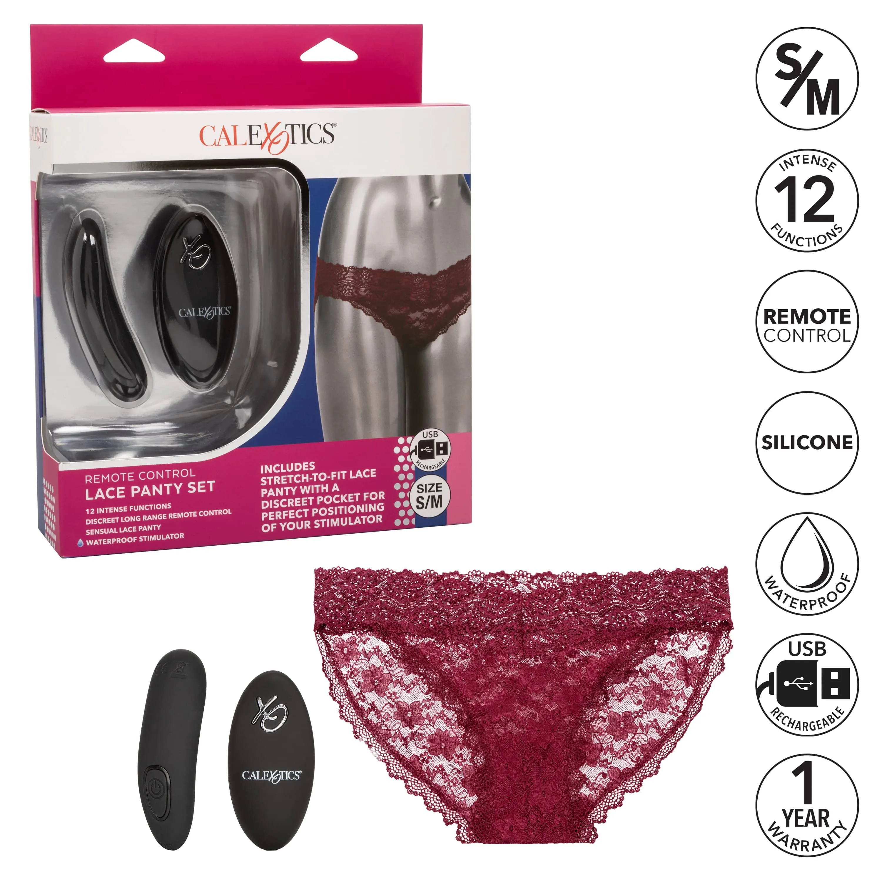 California Exotics - Remote Control Vibrating Lace Panty Set