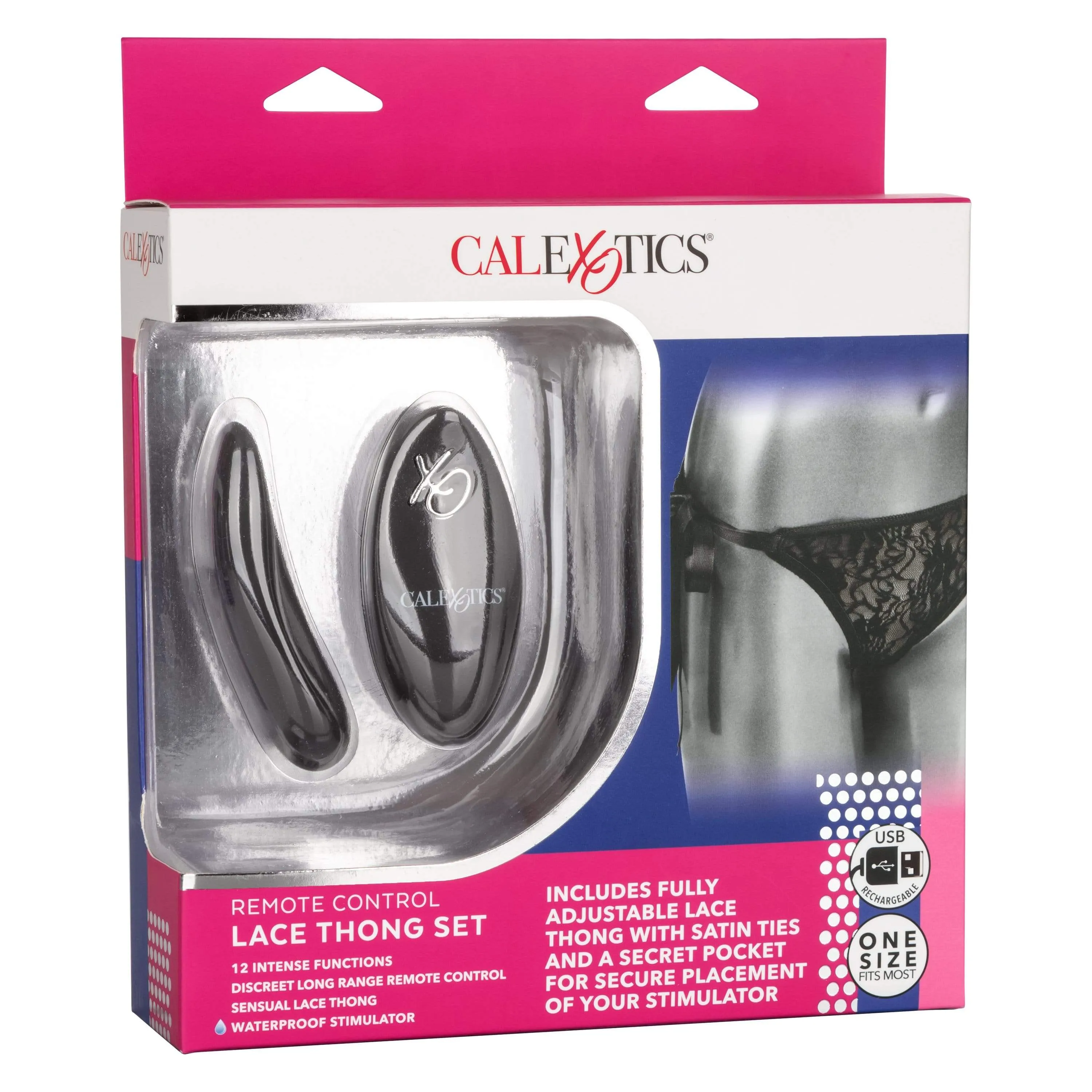 California Exotics - Remote Control Vibrating Lace Thong Set O/S