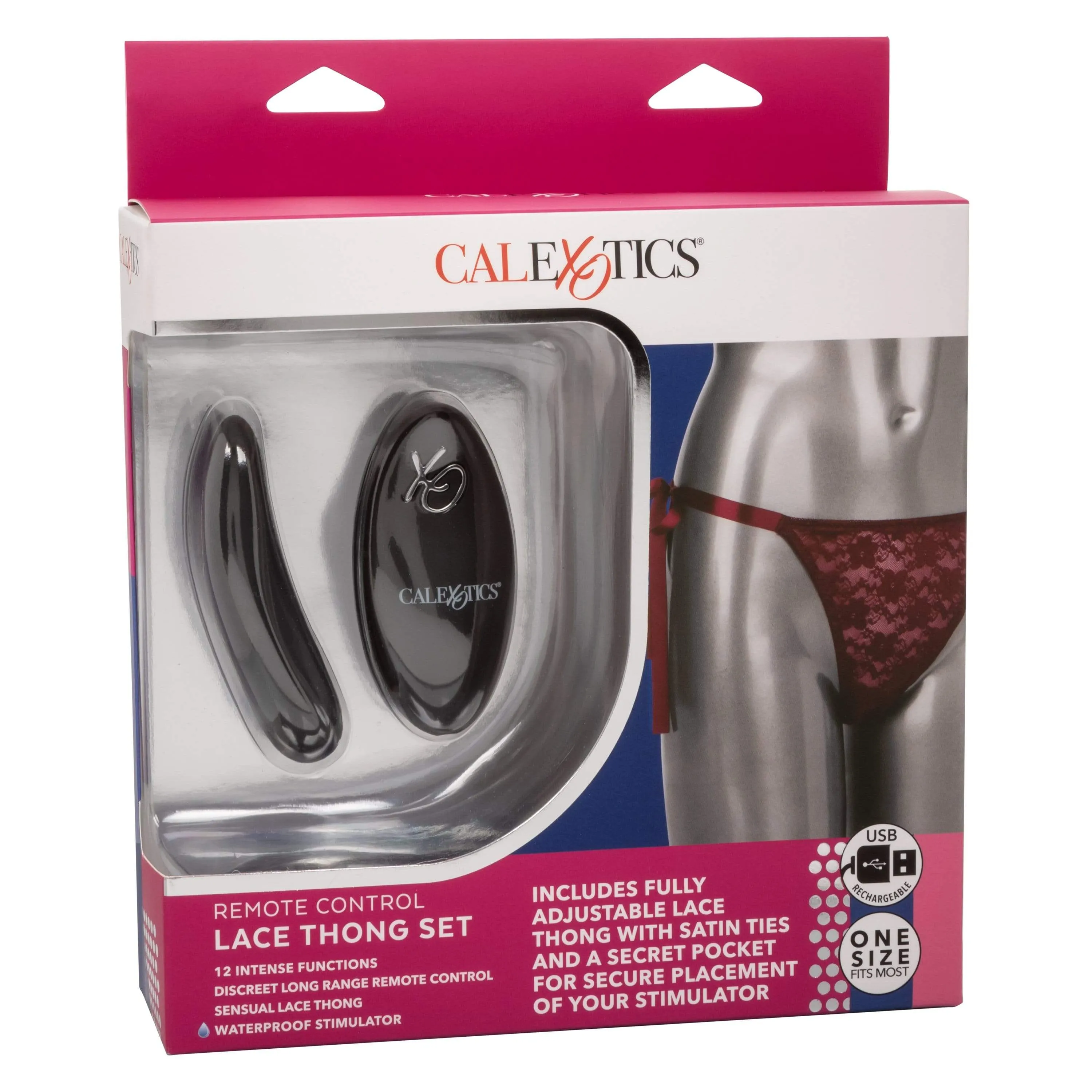 California Exotics - Remote Control Vibrating Lace Thong Set O/S