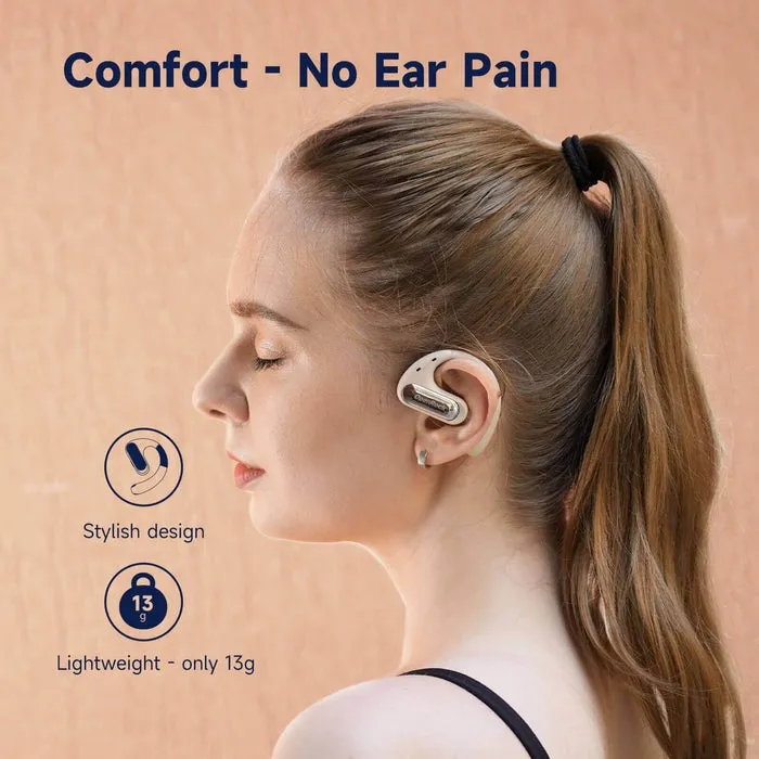 [CLEARANCE] OpenRock Pro True Wireless Air Conduction Bluetooth 5.2 Sports Earbuds with 48 Hours of Battery Life, Noise Cancelling Microphone, Button Controls, Sweat and Dust Resistance, Open Ear Hook Type Earphone Design