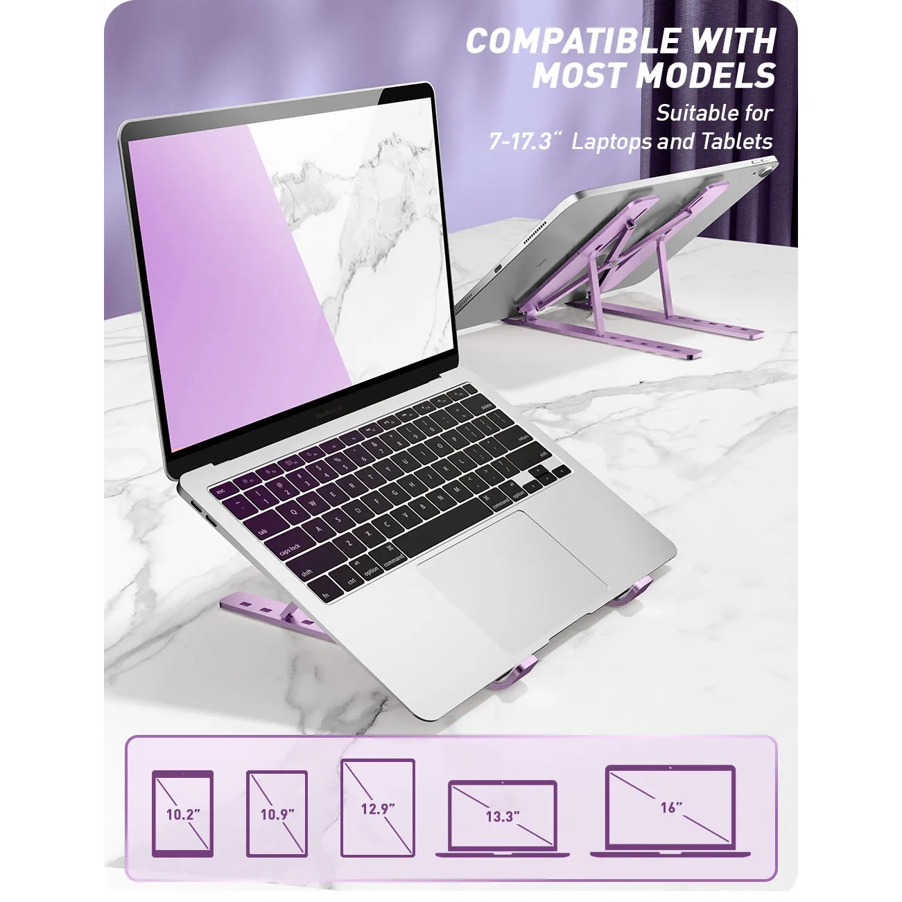 Cosmo Laptop Stand -Marble Purple