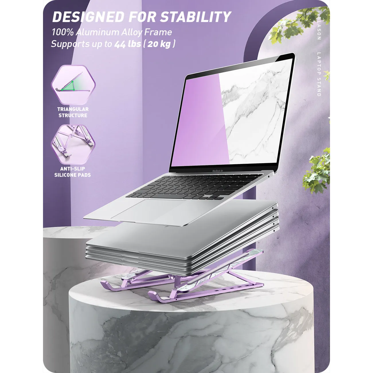 Cosmo Laptop Stand -Marble Purple