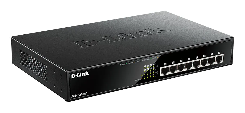 D-Link Dgs 1008Mp - Switch - Unmanaged - Rack-Mountable - Poe (140 W)