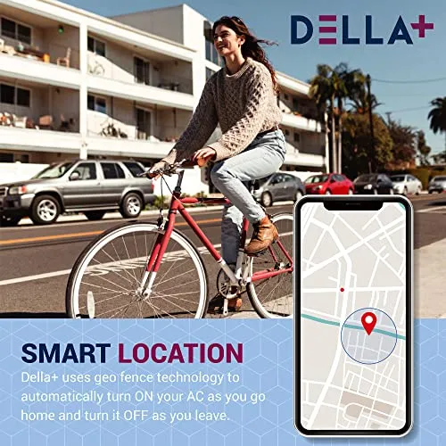 DELLA 6000 BTU Energy Saving Window Air Conditioner Cools Up to 250 Sq. Ft., GEO Location, AC Unit with WIFI Smart Controls, Remote, Dehumidifier, Fan, Reusable Filter, Easy Install Kit