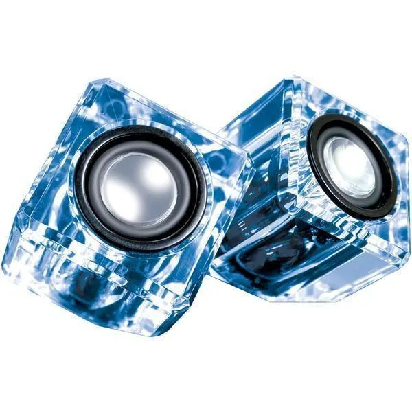 dreamGEAR DGUN-6827 Ice Crystal Clear Compact Speakers (Blue)