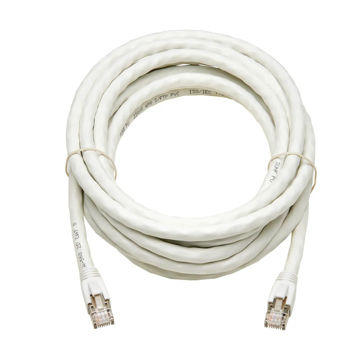 Eaton Tripp Lite Series Cat8 25G/40G Certified Snagless Shielded S/Ftp Ethernet Cable (Rj45 M/M), Poe, White, 15 Ft. (4.
