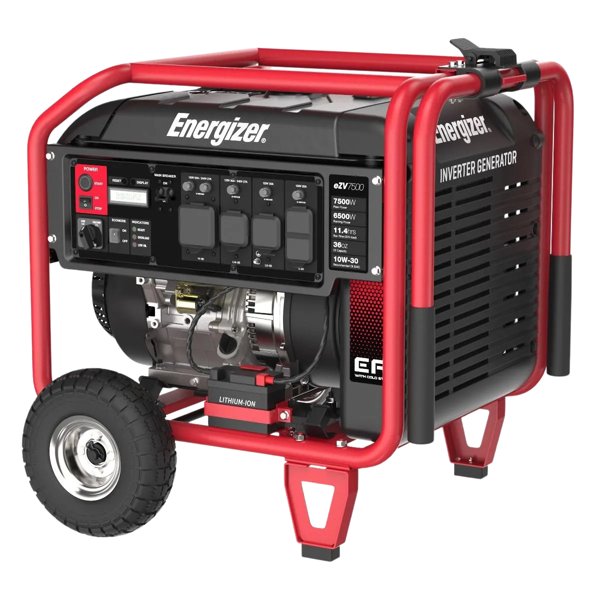 Energizer eZV7500 6500W/7500W EFI 50 Amp Electronic Fuel Injection Electric Start Inverter Generator Manufacturer RFB