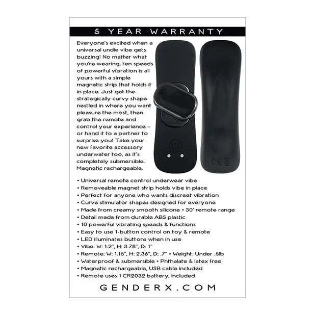 Evolved - Gender X Our Undie Vibe Remote Control Panty Vibrator (Black)