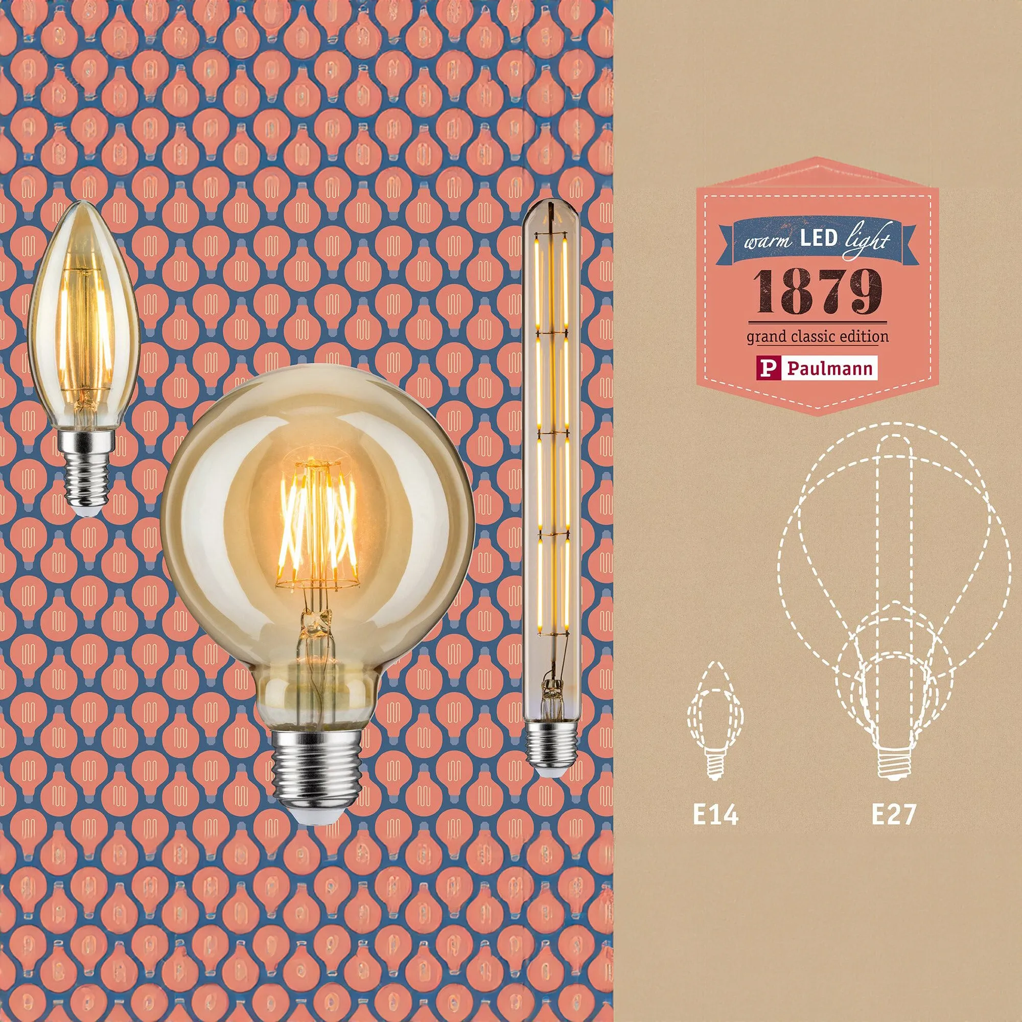 Filament LED Big Drop Bulb 7W E27 Gold Light