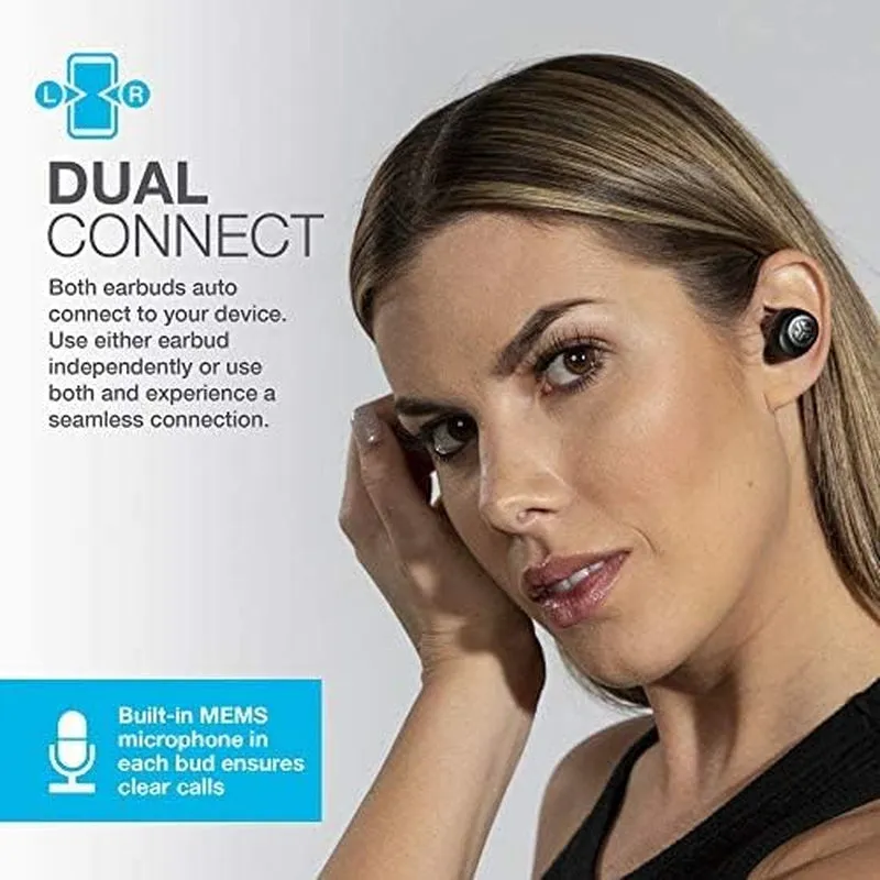Go Air True Wireless Bluetooth Earbuds   Charging Case, Black, Dual Connect, IP44 Sweat Resistance, Bluetooth 5.0 Connection, 3 EQ Sound Settings Signature, Balanced, Bass Boost