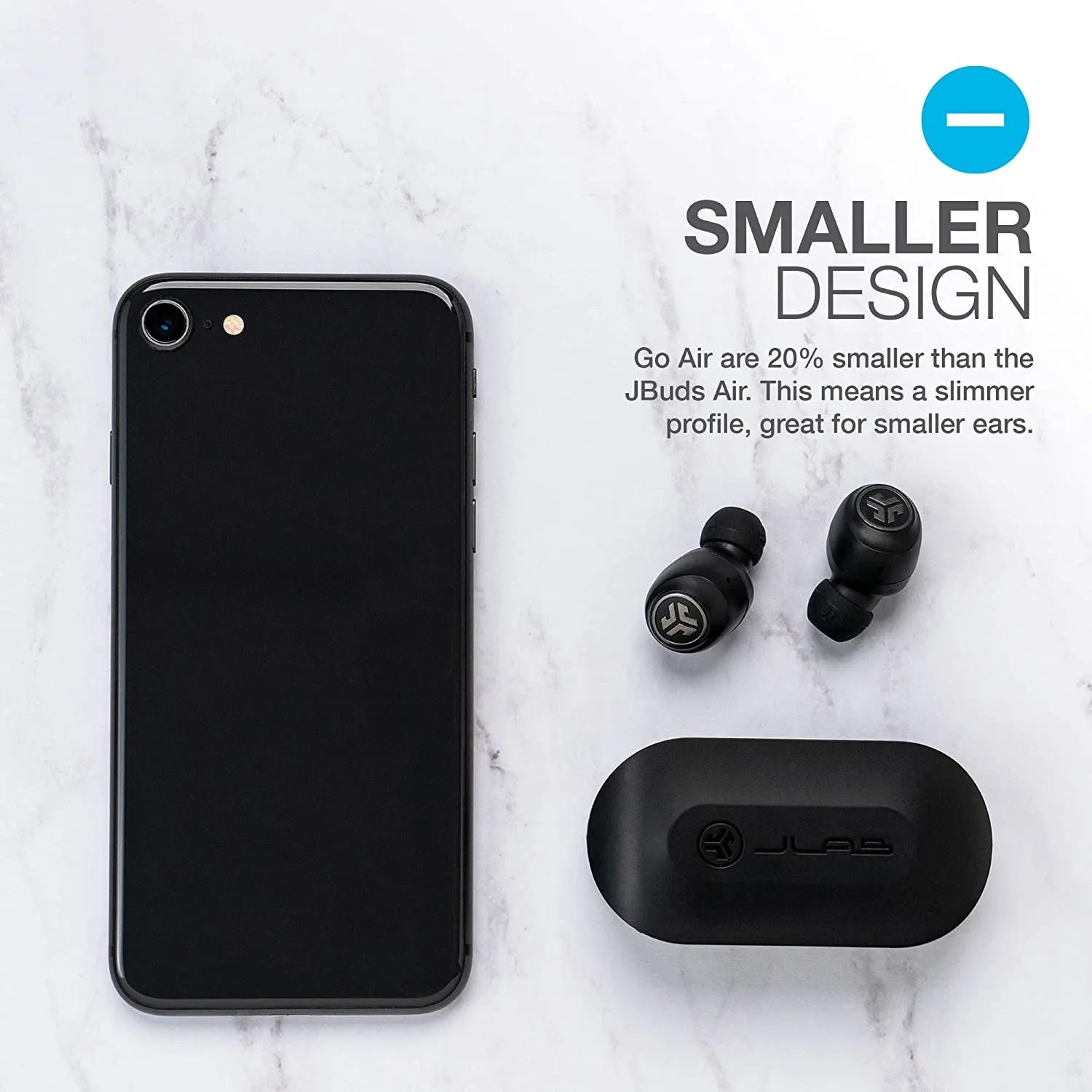 Go Air True Wireless Bluetooth Earbuds   Charging Case, Black, Dual Connect, IP44 Sweat Resistance, Bluetooth 5.0 Connection, 3 EQ Sound Settings Signature, Balanced, Bass Boost