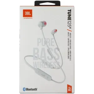 JBL Tune 125 BT Bluetooth Wireless In-Ear Headphones with Mic / Remote - White