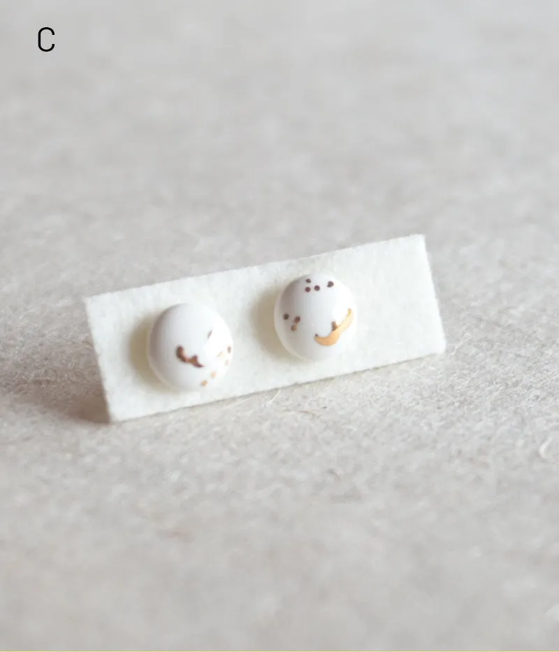 Kimiko Suzuki Porcelain Tablet Earrings [C] (15% OFF)