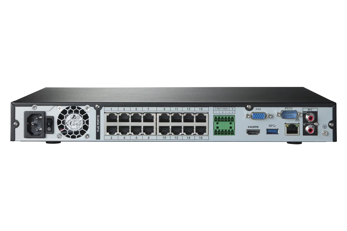 Lorex Elite Series 4K 32 Camera Capable 8TB Wired NVR System with 4MP (2K) A4 IP Turret Cameras
