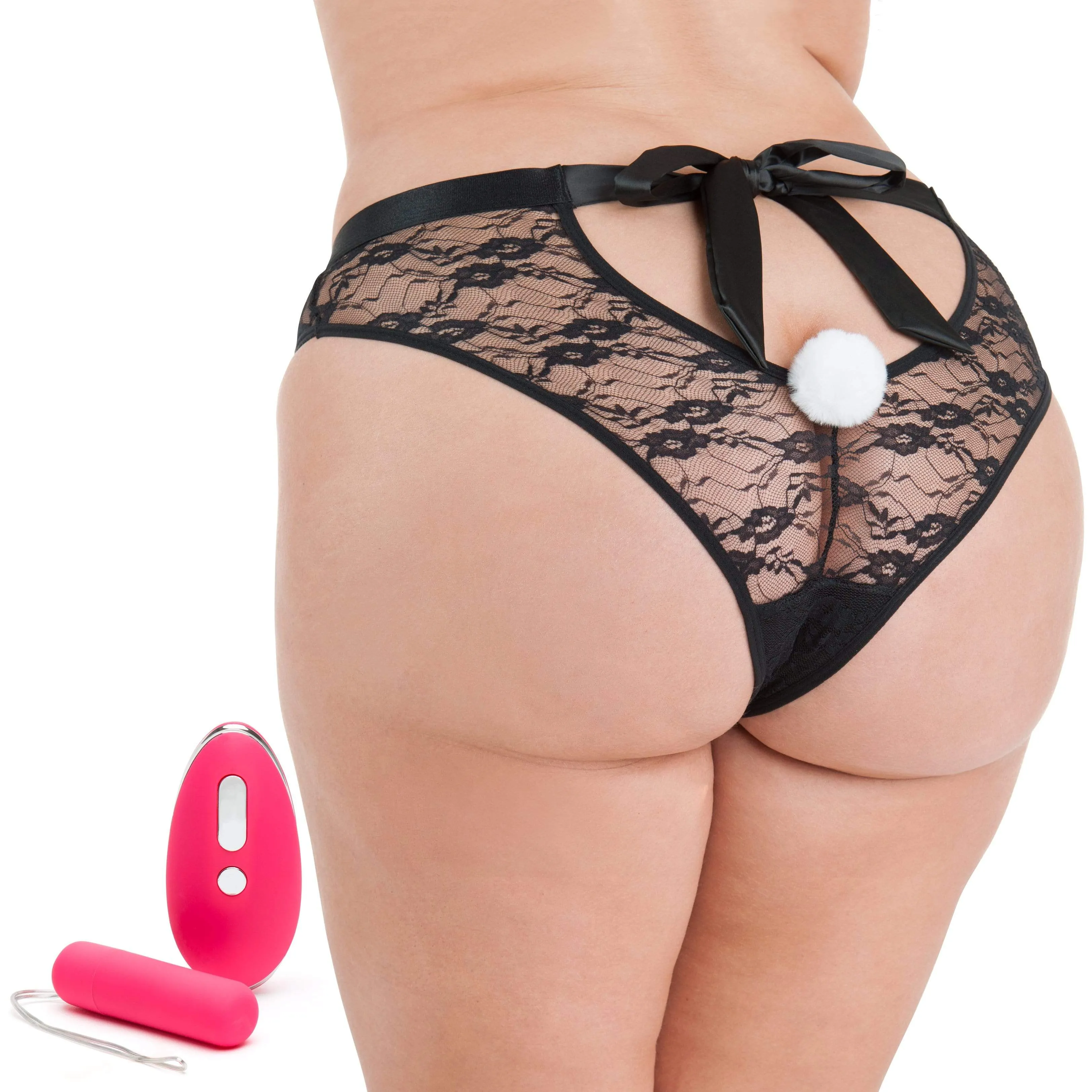 Love Honey - Happy Rabbit Remote Control Panty Vibrator Plus Size (Pink)