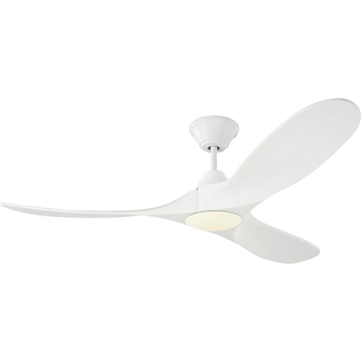 Maverick II 52 Inch Matte White Damp Rated LED Ceiling Fan with Remote