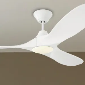 Maverick II 52 Inch Matte White Damp Rated LED Ceiling Fan with Remote