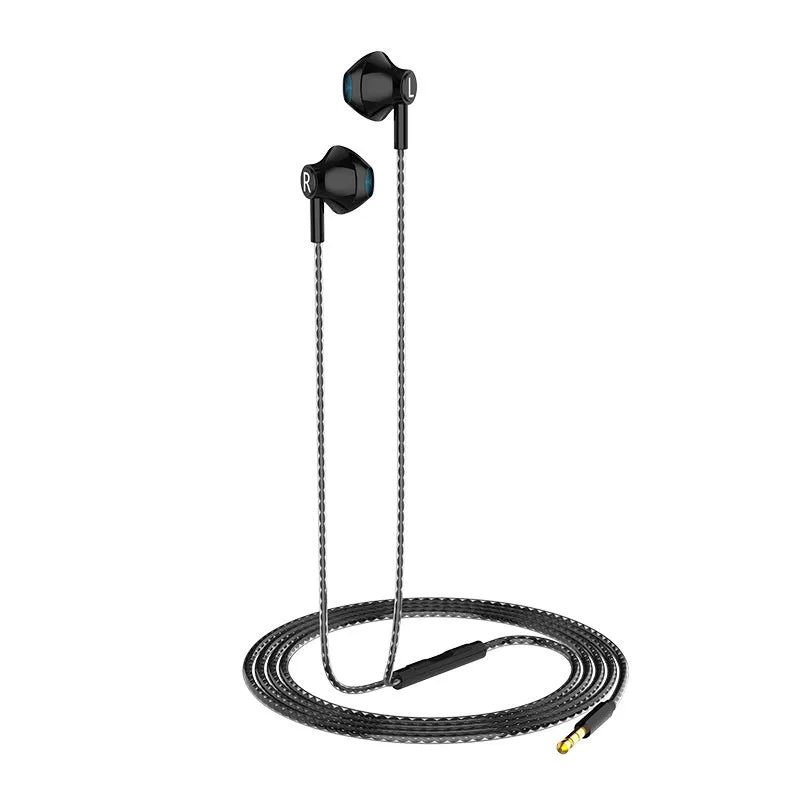 Noise Cancelling Headphones Sport Stereo Metal Bass Earphones Wired Headphones with Microphone 3.5mm wired Earphone