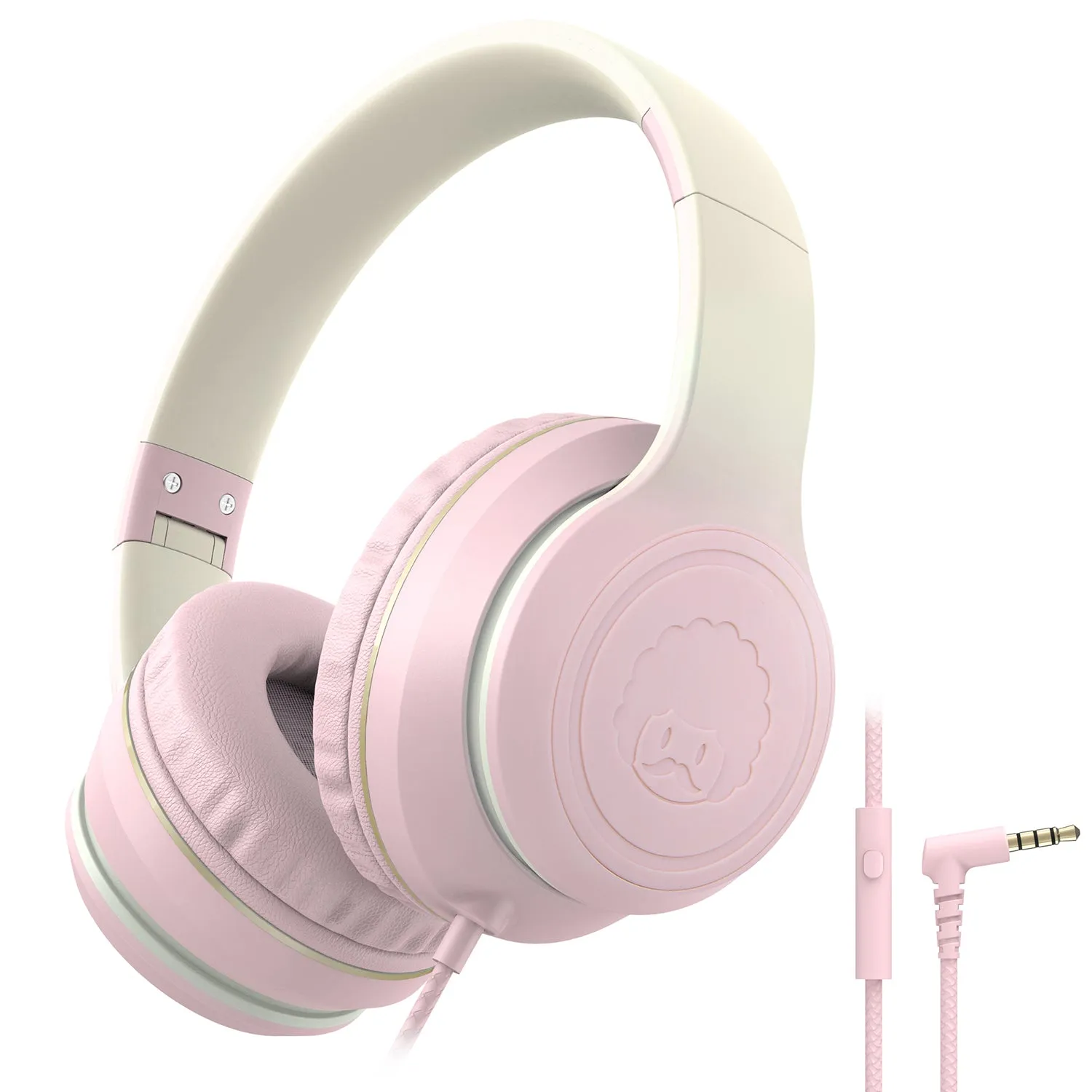 Rockpapa L22 Folding Wired Kids Headphones with Microphone for School Travel Laptop Tablet