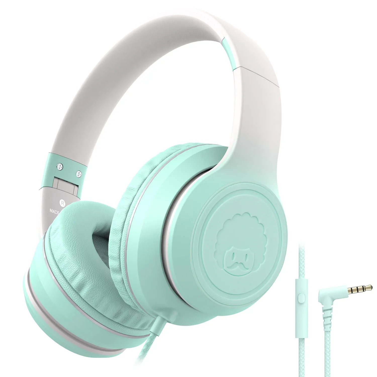 Rockpapa L22 Folding Wired Kids Headphones with Microphone for School Travel Laptop Tablet