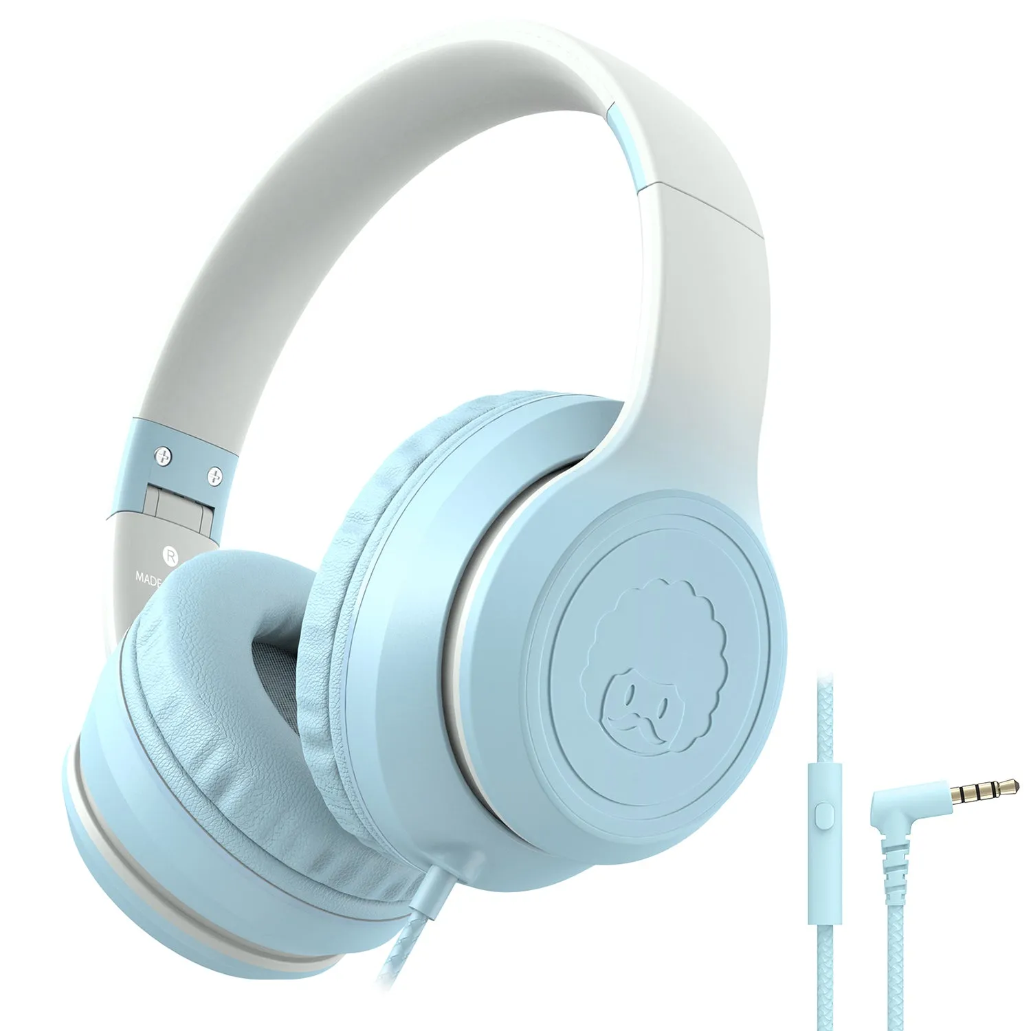 Rockpapa L22 Folding Wired Kids Headphones with Microphone for School Travel Laptop Tablet