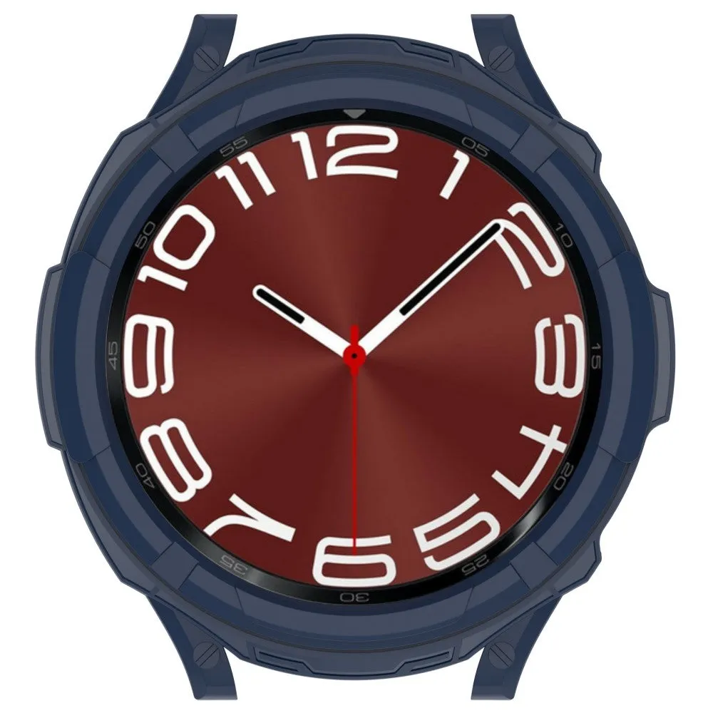 Samsung Galaxy Watch 6 Classic (47mm) Rubber Case Bumper with Bezel Ring - Blue