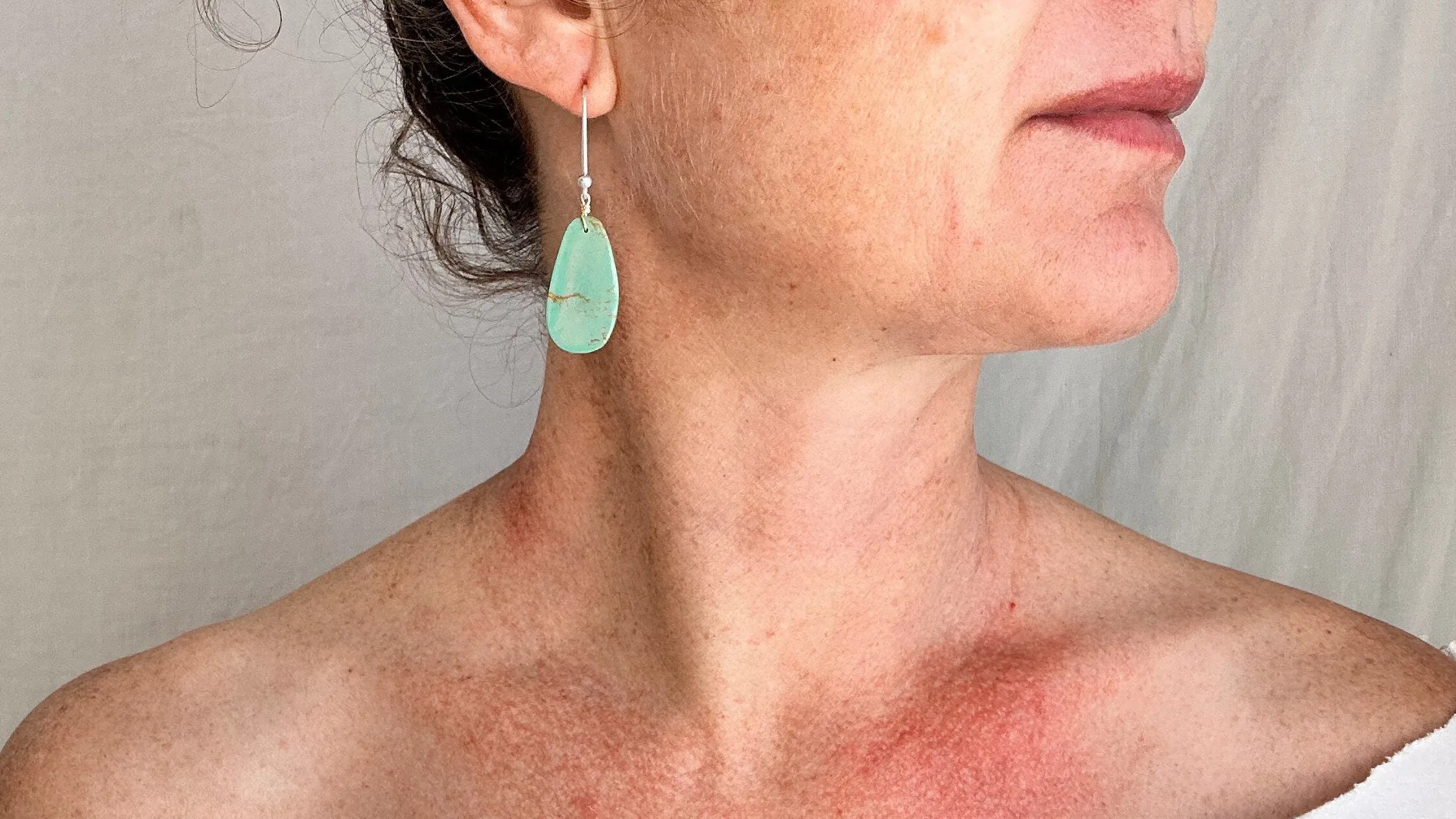 Santo Domingo Pueblo Turquoise Earrings. Kewa. Native American. 1270