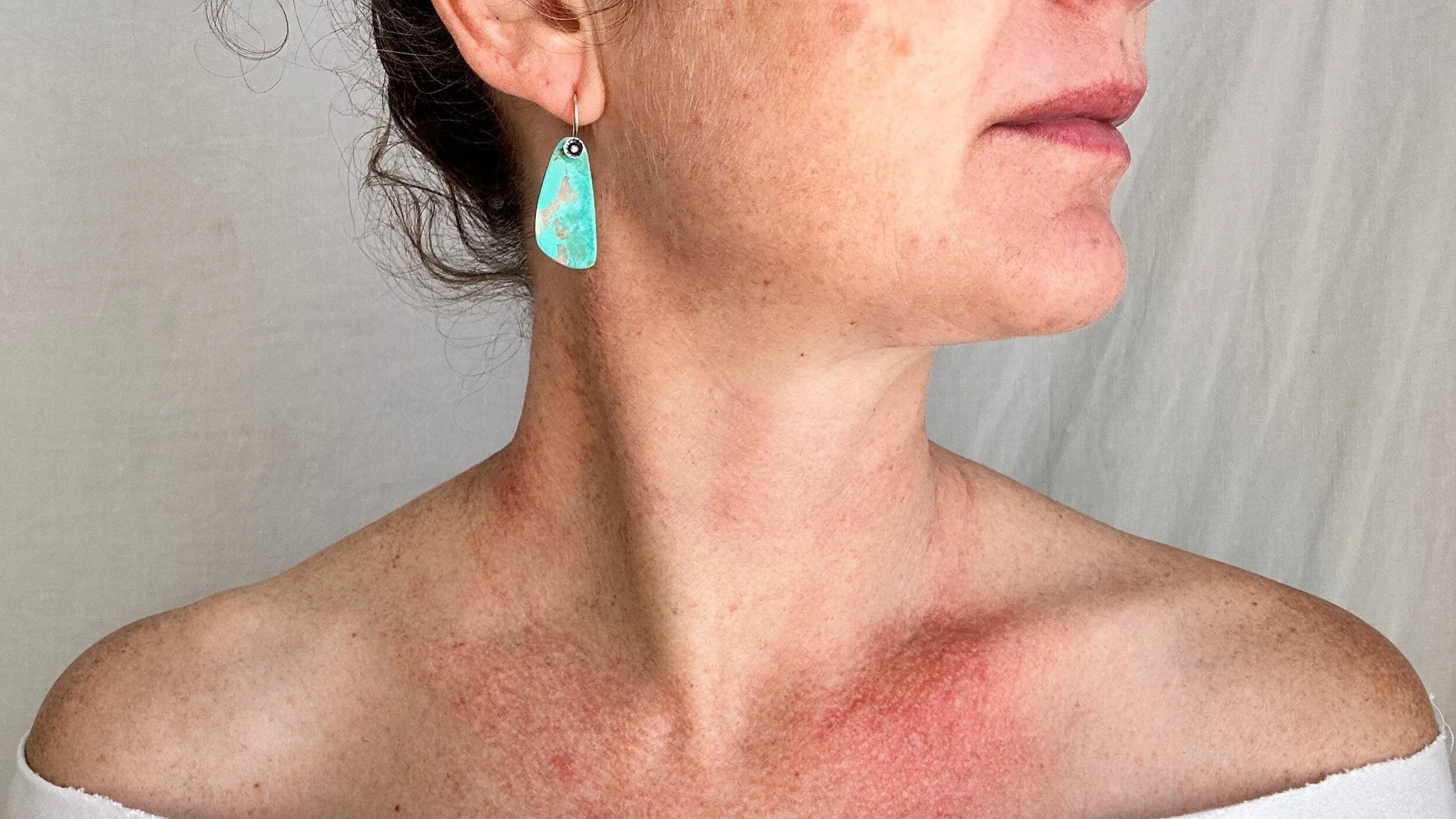 Santo Domingo Pueblo Turquoise Earrings. Kewa. Native American. 1272