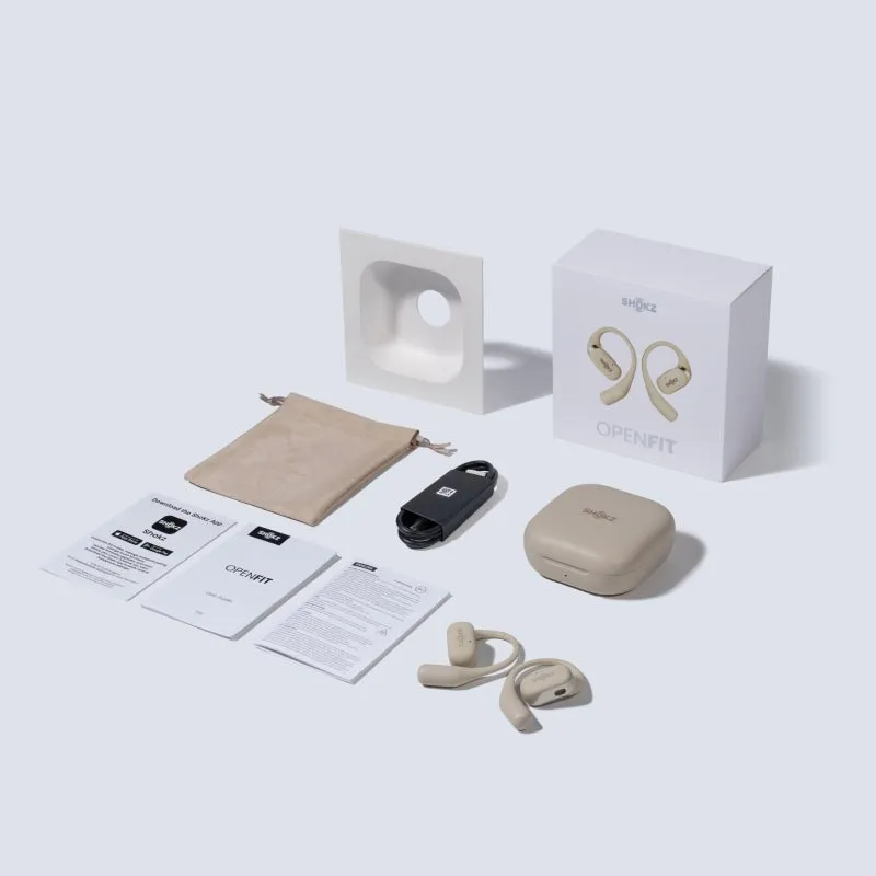 SHOKZ OpenFit Open Ear True Wireless Bone Conduction Earbuds - Beige