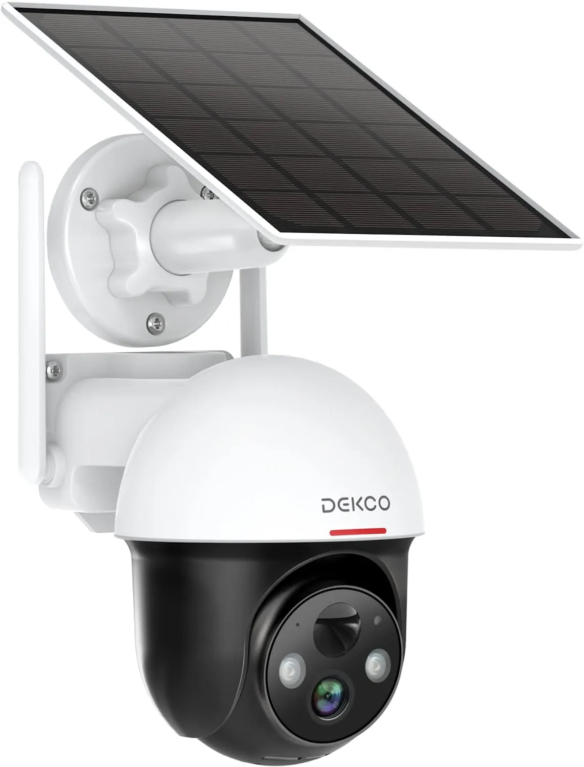 Solar Powered 2.4G WiFi 360° View Pan Tilt Strobe Wireless Outdoor Home Security System with Motion Detection Siren and Clear Night Vision