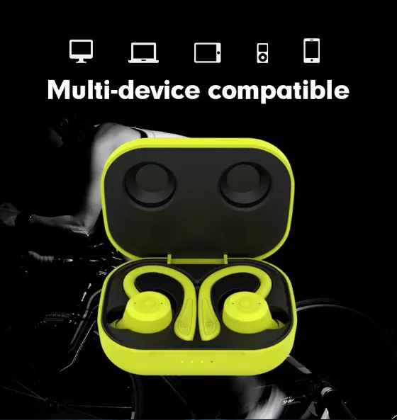 T20 Stereo True Wireless Bluetooth Sports Earphones with Earhook 2-in-1 Combo Super Bass Big Battery Headset