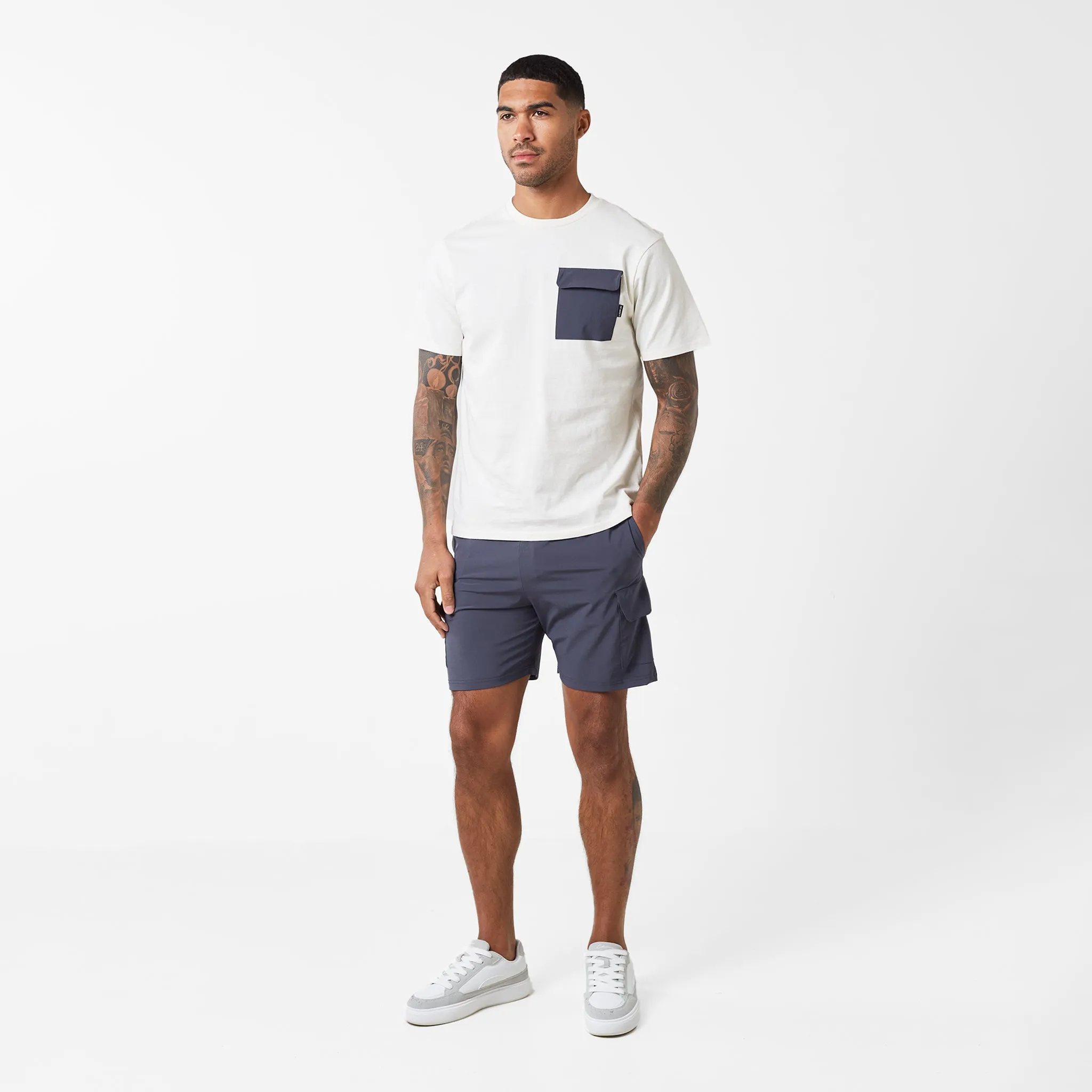 Tech Pocket Twinset | Off White Charcoal