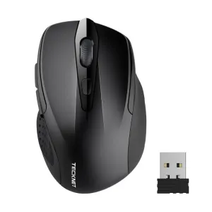 TeckNet Pro Wireless Mouse Nano Receiver Ergonomic Mice - 6 Buttons 2400DPI