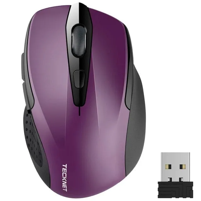 TeckNet Pro Wireless Mouse Nano Receiver Ergonomic Mice - 6 Buttons 2400DPI