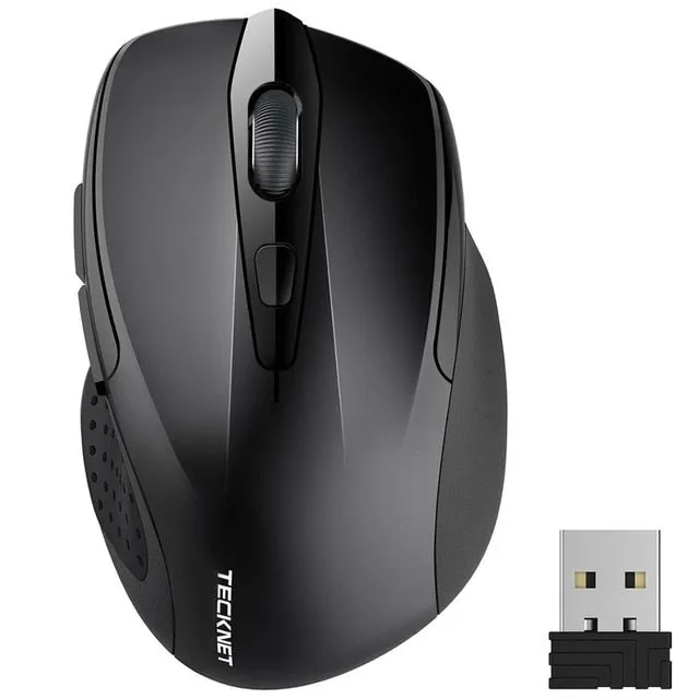 TeckNet Pro Wireless Mouse Nano Receiver Ergonomic Mice - 6 Buttons 2400DPI